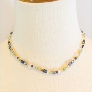 Semi precious Stone and Glass beaded necklace